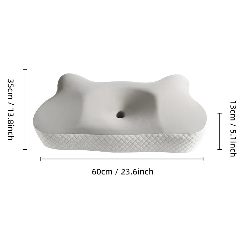 The ComfoVa Cat-Contour pillow measured: 60 cm wide, 35 cm deep and 13 cm high